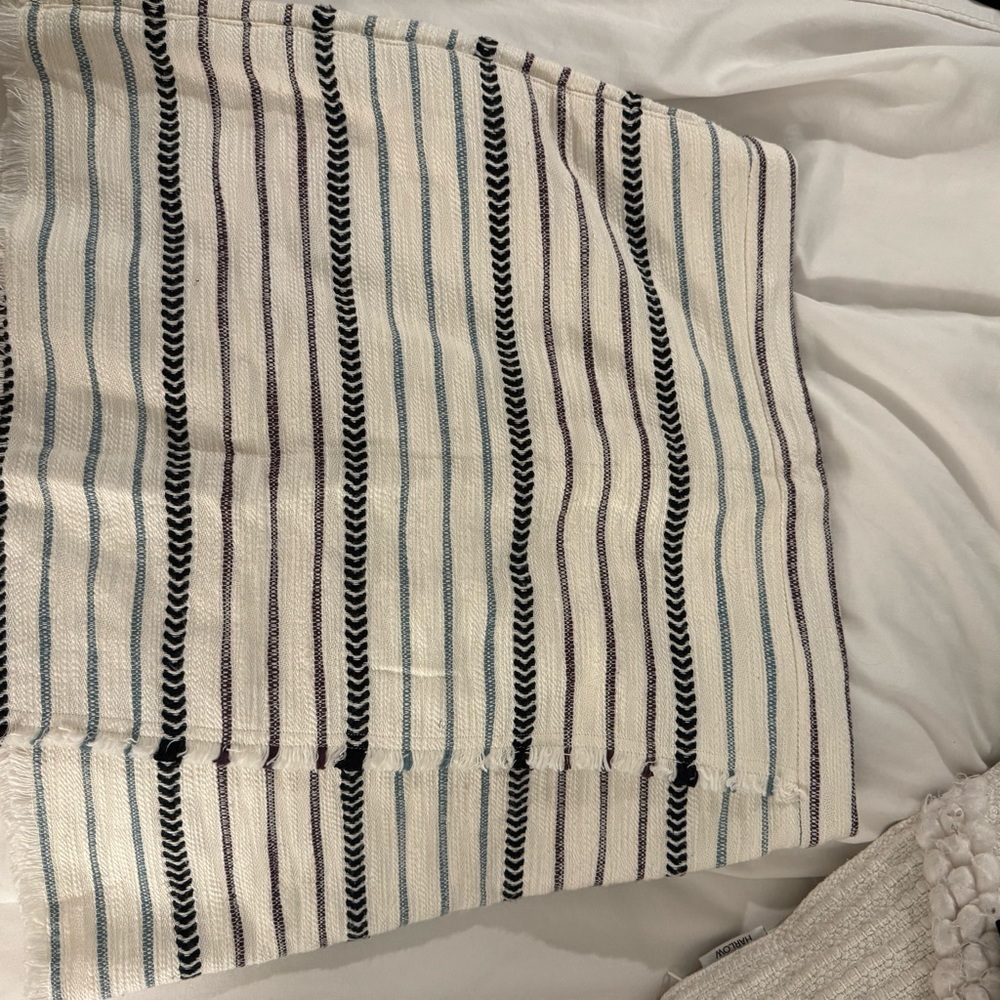 NWT 12 Loft Cotton blend tweed striped faux wrap skirt